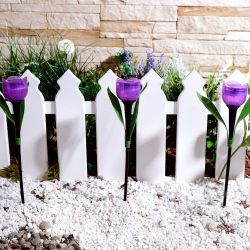 USL-C-453-PT305 PURPLE TULIP Садовый светильник на солнечной батарее Лиловый тюльпан. Белый свет. 1xLR аккумулятор в-к. IP44. TM Uniel.