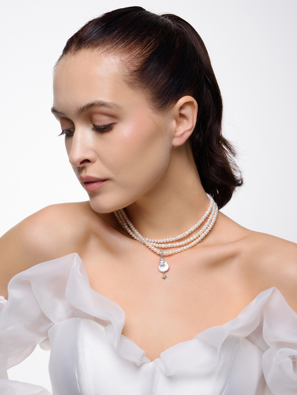 Колье "Celebrity white" Silver