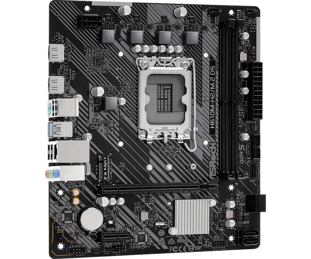 Материнская плата ASRock H610M-H2/M.2 D5 LGA1700 2xDDR5 4xSATA M.2 2xHDMI mATX