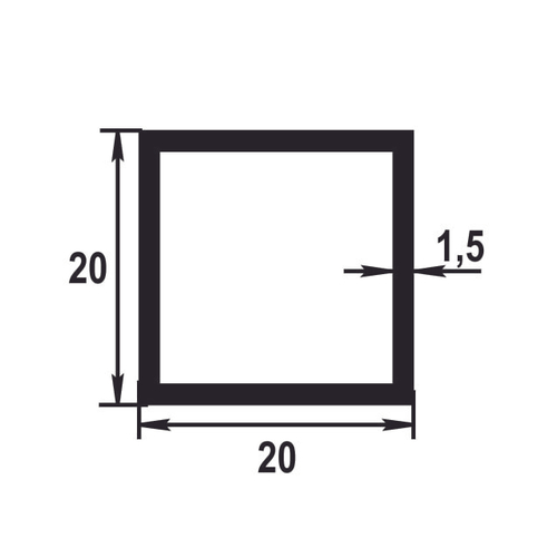 Труба квадратная Лука 20*20*1,5 ТКв 03.2000.502л золото