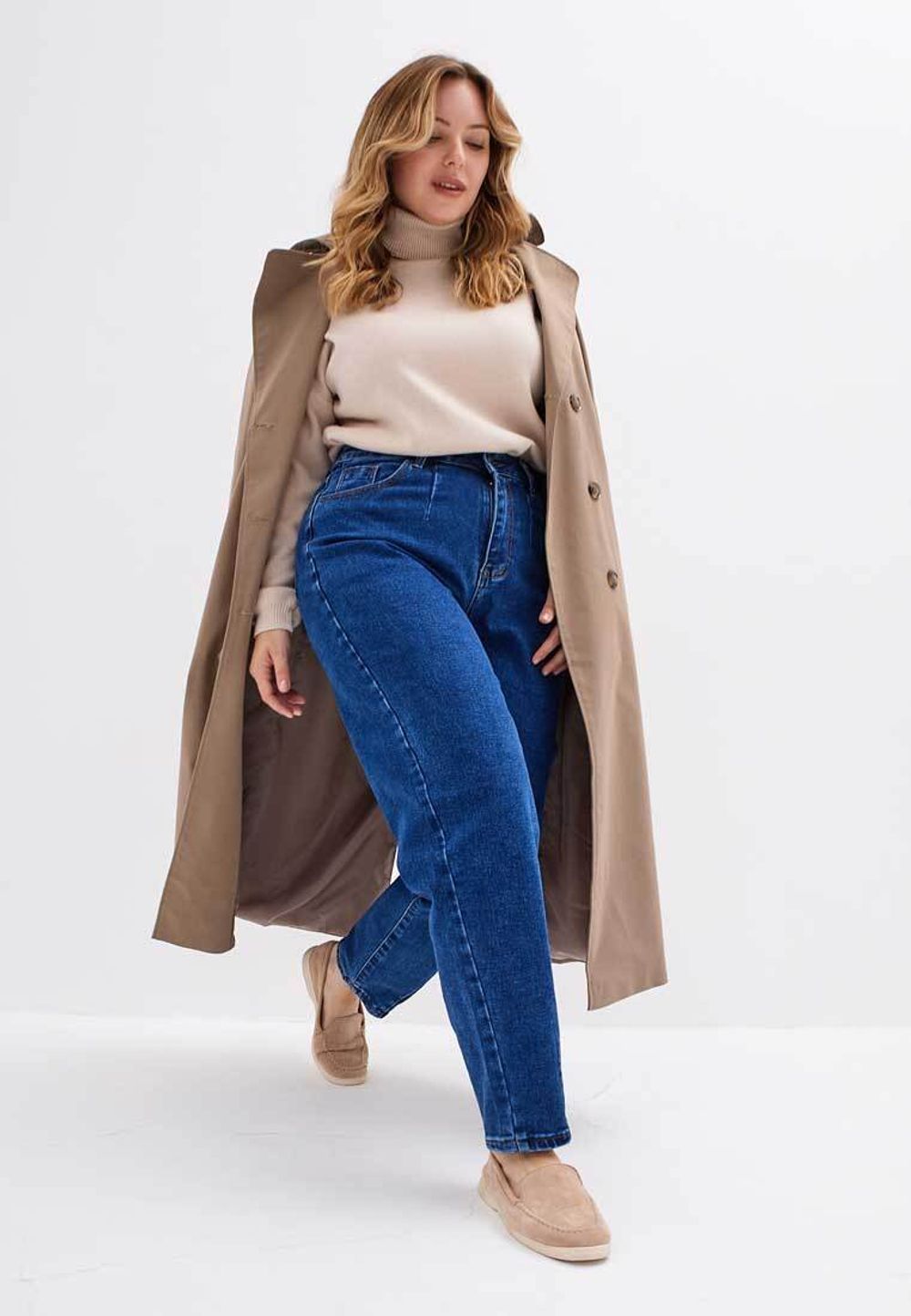 Джинсы больших размеров на молнии