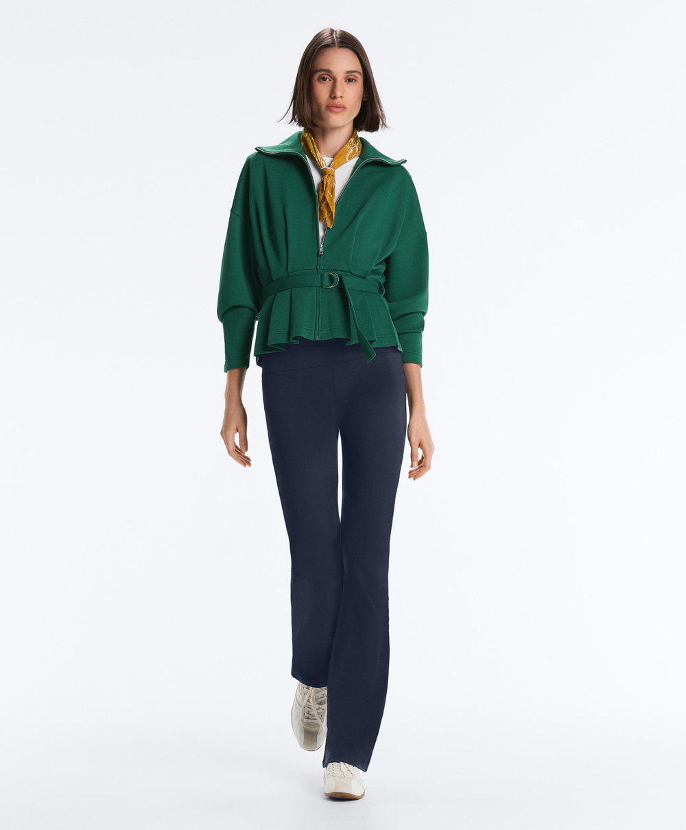 Oysho Куртка с ремнем, темно-изумрудный