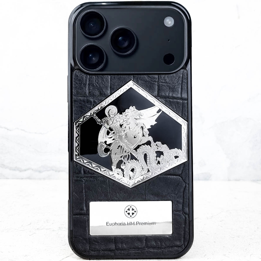 Премиум чехол для iPhone Георгий Победоносец - Euphoria HM Premium - натуральная кожа ювелирный сплав