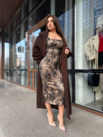 Платье Parijanka 836 кружевное удлиненное на тонких лямках