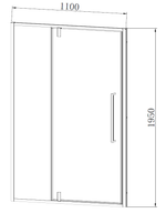 Душевая дверь Slim-N VDP-4SN110CL, хром, стекло прозрачное