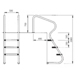 Лестница Easy Access 4 ступени (нерж.ст., ступени двойные люкс) AISI-316