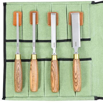 Набор стамесок Петроградъ серия Волга 8, 12, 20, 32 мм, 4 штуки в сумке-скрутке М00022157