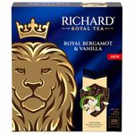 Чай RICHARD "Royal bergamot & vanilla" черный, 100 пакетиков в конвертах по 2 г, 102736