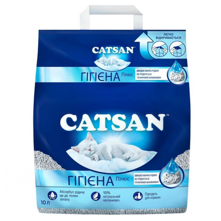 Наполнитель Catsan Hygiene plus Минеральный впитывающий 10 л