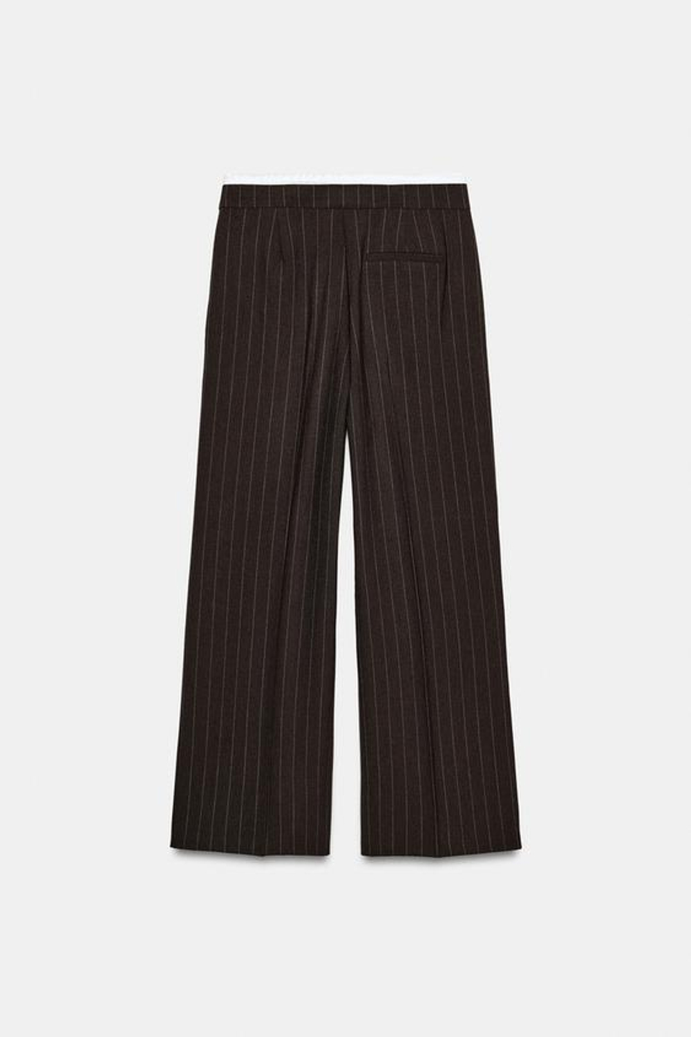 ZARA БРЮКИ С ШИРОКИМИ ШТАНИНАМИ И ДВОЙНЫМ ПОЯСОМ, КОРИЧНЕВЫЙ