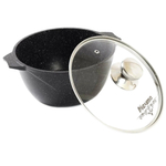 Кастрюля алюм, антиприг, 4 л, с крыш, крыш стекло, Мечта, Гранит black Induction Pro, 44802И, индукц