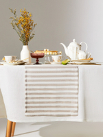 Дорожка на стол «Этель» Soprano 40×146 см, лён 100%, 180 г/м², белая/серая