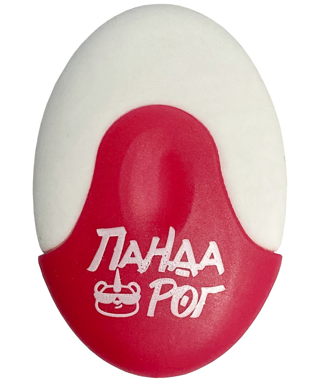 Ластик ПандаРог, термопластичная резина, овальный, 55х37х10 мм, ассорти, пластиковый держатель