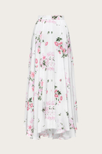 ЮБКА ИЗ ГОЛУБОГО ШЕЛКА С АВТОРСКИМ ПРИНТОМ