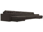 Диван П-образный с декором Лига-049 НПБ Мегалонг, Амур 05 РОГОЖКА коричневый