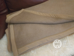 Одеяло тканое из 100% верблюжьей шерсти Gobi SUN - 200x220 см. (евро) - камел