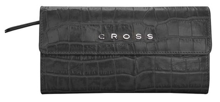 Кошелек Cross Bebe Coco, кожа наппа, чёрный/розовый, 19,5х10,5х3 см