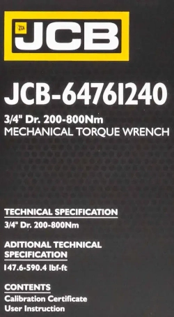 Ключ моментный 200-800Нм, 3/4'' JCB JCB-64761240