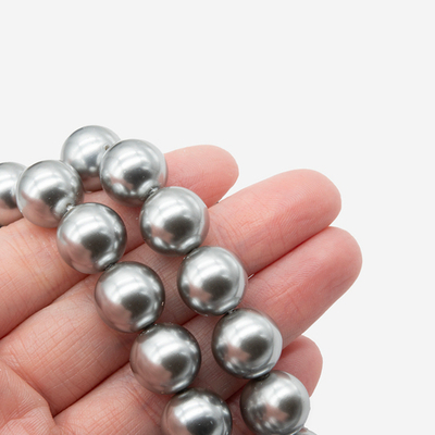 М12-пеп Жемчуг "Майорка" премиум шар 12мм, пепельный, 19см