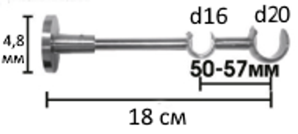 Карниз кованый витой "Ост Глобо" d20/16 мм двухрядный, цвет латунь