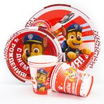 Тарелки (7''/18 см) Щенячий Патруль, С Днем Рождения!, Красный, 6 шт.