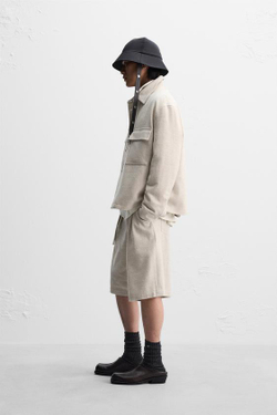 ZARA X NANUSHKA ТОНКАЯ КУРТКА С КАРМАНАМИ, ЭКРЮ