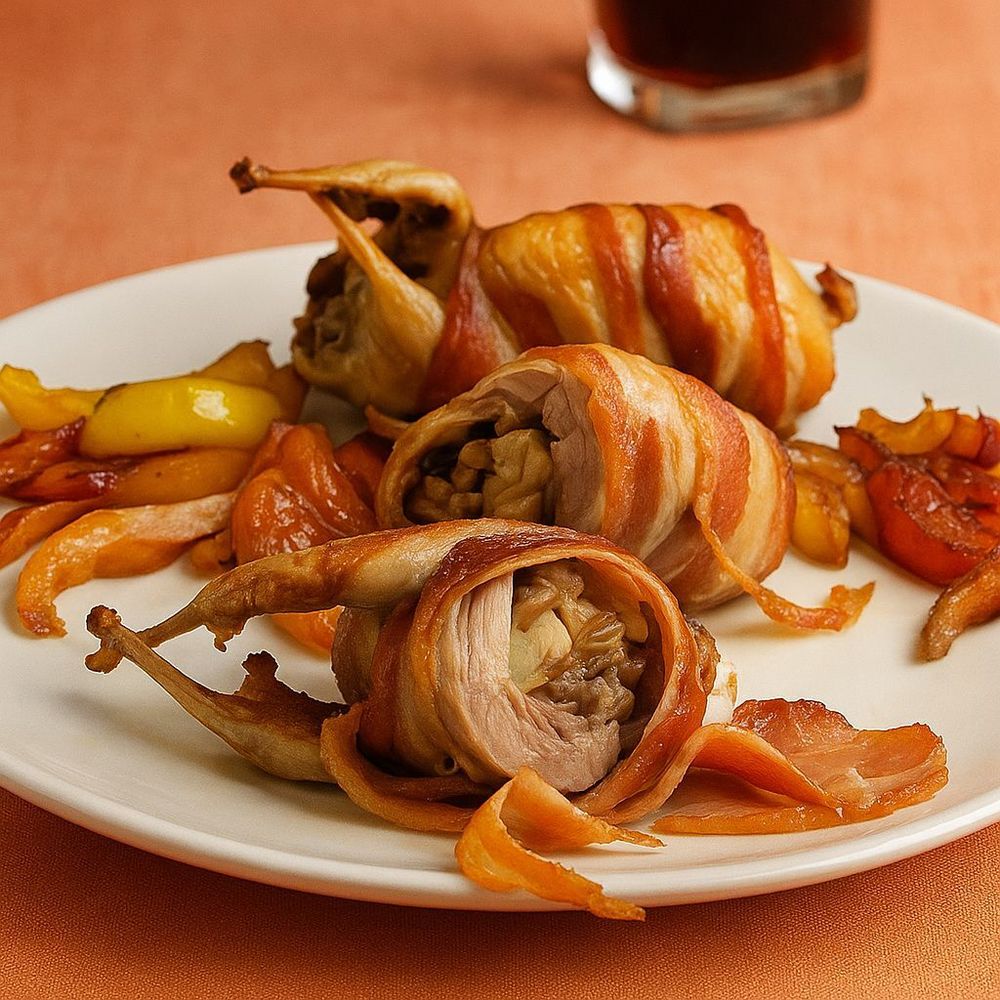 Перепелка фаршированная «с кускусом и беконом»