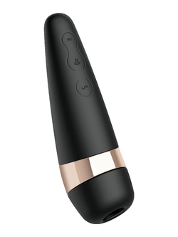 Вакуум-волновой бесконтактный стимулятор клитора Satisfyer PRO 3 Vibration, силикон, черный, 14 см.