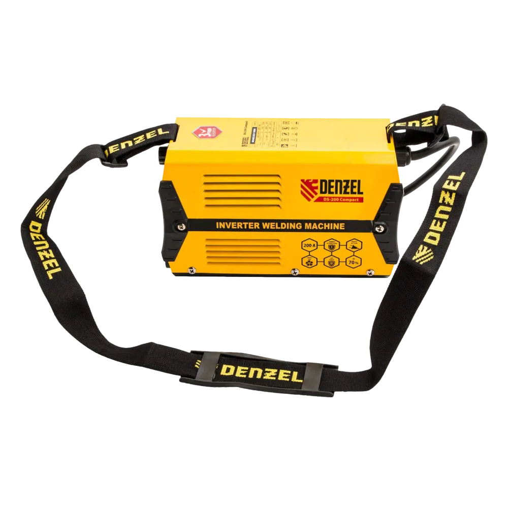 Аппарат инверторный дуговой сварки DS-200 Compact, 200 А, ПВ 70%, диаметр электрода 1.6-5 мм Denzel, 94373