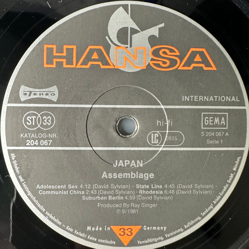 Japan ‎– Assemblage (Германия 1981г.)