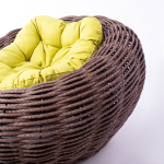 Кресло напольное NEXT Коричневое с Желтой подушкой