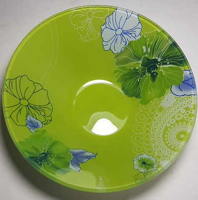 Тарелка глубокая мал. Зелёная, голубая 0154