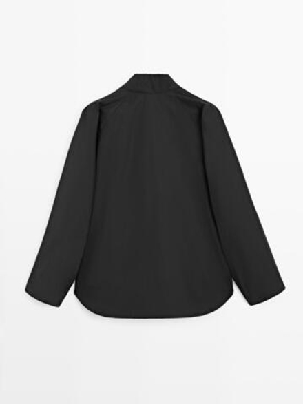 Massimo Dutti Короткая стеганая парка с воротником, черный