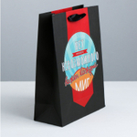 Подарочный пакет Мистер совершенство - 15 х 12 см. (Цвет: черный)