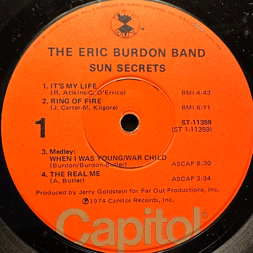 The Eric Burdon Band ‎– Sun Secrets (США 1974г.)