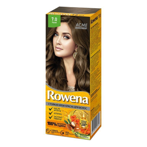 Acme-Color «ROWENA» Стойкая Крем-Краска для волос, тон 7.0 закрашивание седины 100% (Русый) 115 мл