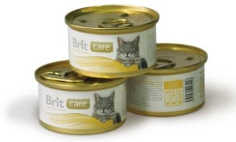Brit Care Консервы д/кошек Куриная грудка с сыром 80гр