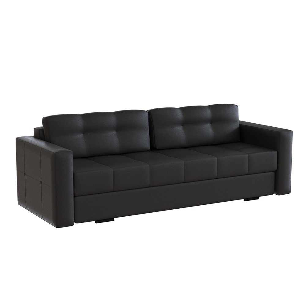 Диван раскладной Брэй, Экокожа черный