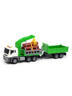 Игровая машинка Лесовоз с прицепом, на батарейках (JS150A)