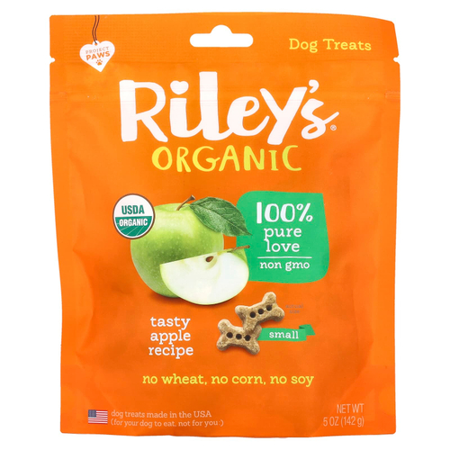 Riley’s Organics, лакомства для собак, маленькие кости, вкусное яблоко, 142 г (5 унций)