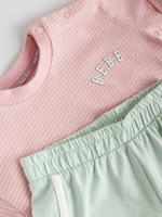 Футболка и шорты в комплекте для малышей Next AG4-644, 3 шт., Розовый, Салатовый