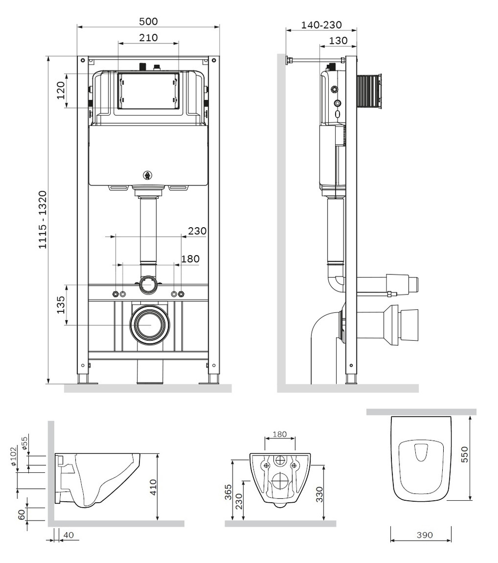 Комплект для ванной комнаты AM.PM Inspire V2.0 CK50GD белая, синий, хром