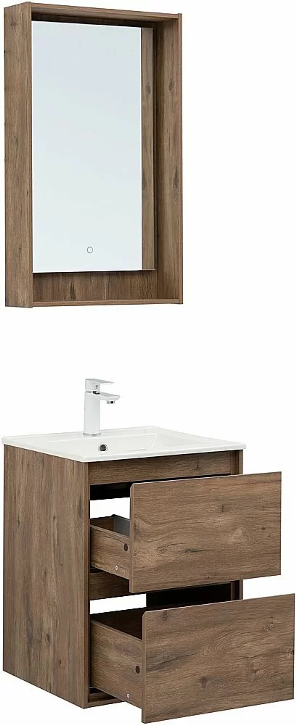 Тумба с раковиной Aquanet Милан 336376/330428 50 дуб рустикальный