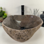 Каменная раковина из речного камня RS-04901 (44*44*15) 0861 из натурального камня