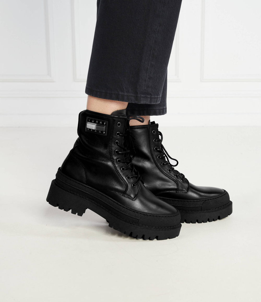 Кожаные ботильоны tjw foxing lace up l Tommy Jeans - черный(EN0EN02217)