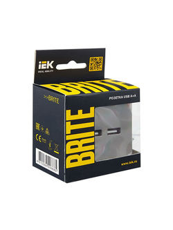 Розетка BRITE USB A+A 3.1А РЮ10-1-БрС механизм сталь IEK BR-U21-D31-K46