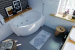 Акриловая ванна Aquatek Бетта 150x95 асимметричная, правая, с каркасом и экраном, без гидромассажа