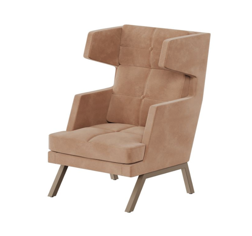 Мягкое кресло с высокой спинкой с декором из пуговиц ALDB-01 АЛДО