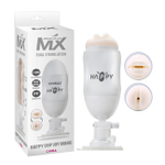 Двусторонний мастурбатор с присоской Happy Cup Joy Wang Mouth & Ass (Цвет: телесный с белым)