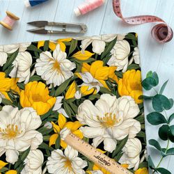 Ткань премиум атлас гипнотический цветник